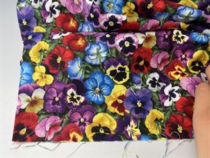 Patchwork stof - Elizabeth's studio, stedmoderblomster i multi